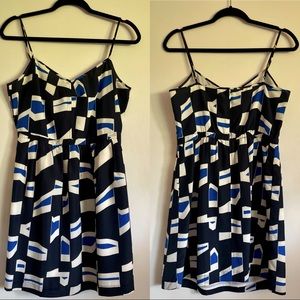 J.Crew Factory Navy, Blue and White Party Dress